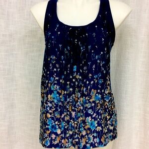 Lauren Conrad Navy Floral Tank